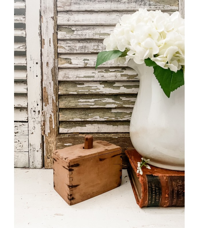Antique Wood Butter Press - Beautiful Patina, Coloring
